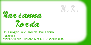 marianna korda business card